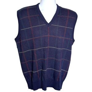 Vintage Robert Bruce Mens V-Neck Sweater Vest Size XL USA Union Made Preppy Soft